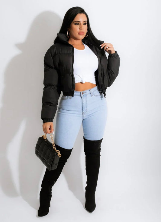 Black Short Puff Jacket