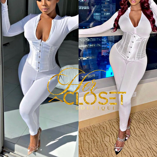 White out Jumpsuit with corset